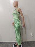 Solid Color Pit Adjustable Shoulder Straps Long Dress