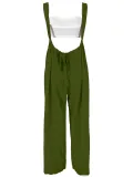 Casual Wrapped Top & Straps Wide Legs Drawstring Pant Sets Two Pieces