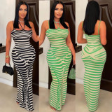 Solid Color Pit Adjustable Shoulder Straps Long Dress