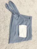 Casual Wrapped Top & Straps Wide Legs Drawstring Pant Sets Two Pieces