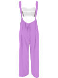 Casual Wrapped Top & Straps Wide Legs Drawstring Pant Sets Two Pieces