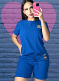 Casual Embroidery Short Sleeve Summer Women Set