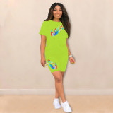 Casual Letter Print Short Set