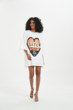 Fashion Short Sleeve Sequin Loose Summer Dress