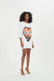 Fashion Short Sleeve Sequin Loose Summer Dress