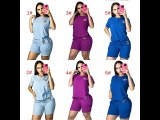 Casual Embroidery Short Sleeve Summer Women Set