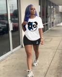 Casual Graphic Print Short Sleeve Two Piece Set