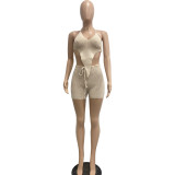 Sexy See Through Halter Knitted Beachwear Summer Set