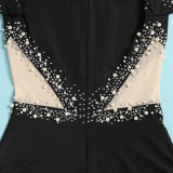 Sexy Perspective Hotfix Rhinestone Beaded One Piece Rompers