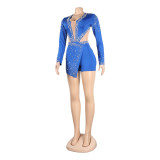 Sexy Perspective Hotfix Rhinestone Beaded One Piece Rompers