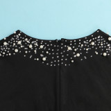 Sexy Perspective Hotfix Rhinestone Beaded One Piece Rompers