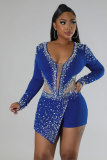 Sexy Perspective Hotfix Rhinestone Beaded One Piece Rompers