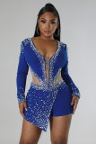 Sexy Perspective Hotfix Rhinestone Beaded One Piece Rompers