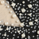 Sexy Perspective Hotfix Rhinestone Beaded One Piece Rompers