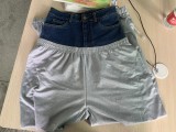 Solid Color Knit Denim Stitching Long Pants