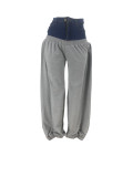 Solid Color Knit Denim Stitching Long Pants