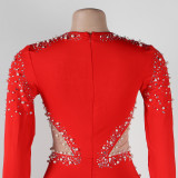 Sexy Perspective Hotfix Rhinestone Beaded One Piece Rompers
