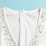 Sexy Perspective Hotfix Rhinestone Beaded One Piece Rompers