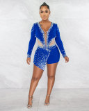 Sexy Perspective Hotfix Rhinestone Beaded One Piece Rompers