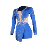 Sexy Perspective Hotfix Rhinestone Beaded One Piece Rompers