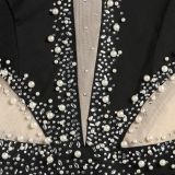 Sexy Perspective Hotfix Rhinestone Beaded One Piece Rompers