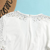 Sexy Perspective Hotfix Rhinestone Beaded One Piece Rompers