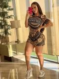 Casual Print Ladies Slim Sexy Bodycon Dresses