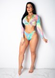 Sexy Tie-Dye Random Digital Printed Swimsuit Two Pieces