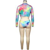 Sexy Tie-Dye Random Digital Printed Swimsuit Two Pieces