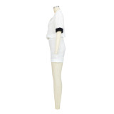Women Two Piece Solid Color Hollow Out Shorts Set