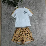 Summer Loose Simple Printed Short Sleeve Short Set