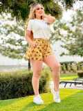 Summer Loose Simple Printed Short Sleeve Short Set