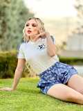 Summer Loose Simple Printed Short Sleeve Short Set