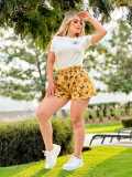 Summer Loose Simple Printed Short Sleeve Short Set