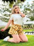 Summer Loose Simple Printed Short Sleeve Short Set