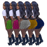 Women Texture Striped All-match Fashion Mini Skirt