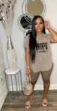 Women's Printed Letter Casual Sports Two-piece Set