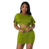 aliscouture Desiree Ruched Mini Skirt Set