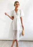 Multicolor Lantern Sleeve Dress INS Casual Party Dress
