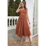Sexual Suspender Casual Dress INS Vacation Multi-colored Women's Dress