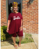Women Alphabet Offset Plus Size 5XL Casual Set