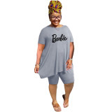 Women Alphabet Offset Plus Size 5XL Casual Set