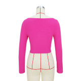 Solid Color Hollow Knotted Off Shoulder Multi-Wear Shirt Top