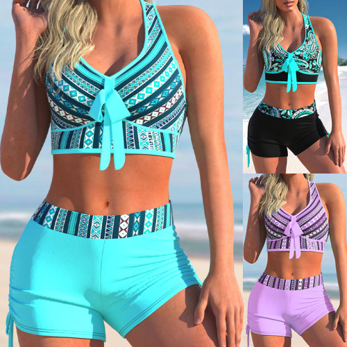 Plus Size Women's Swimwear with High Waist and Full Coverage Bottoms