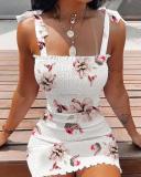 Casual Sling Print Strapless Bodycon Dress