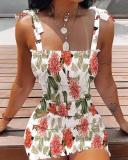 Casual Sling Print Strapless Bodycon Dress