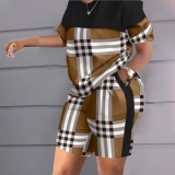 Casual Printed Short Sleeve Shorts Set