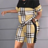 Casual Printed Short Sleeve Shorts Set