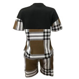 Casual Printed Short Sleeve Shorts Set