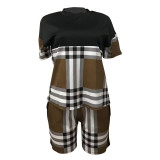 Casual Printed Short Sleeve Shorts Set